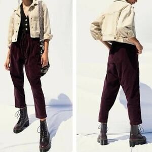 Free People Margate Corduroy Trousers in Panther Rose